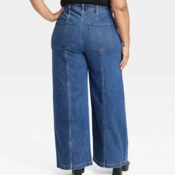 NWT Women's High-Rise Wide Leg Jeans - Ava & Viv Medium Wash size 20 - Picture 2 of 6